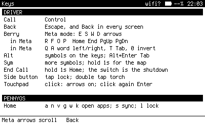 The Keys card: what the driver fixes, then what PennyOS adds.